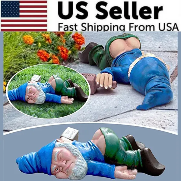 drunk-dwarf-garden-gnome-decoration-drunken-ornament-decor-yard-patio-lawn-us-6.webp Funny Drunk Dwarf Garden Gnome Outdoor Yard Patio Decoration - Image 1