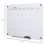Dry Erase Glass Whiteboard Calendar, 35"x23" Monthly Planner, Frameless, with Markers and Eraser for Home Office - Image 3