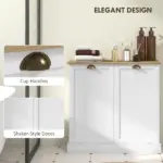 HOMCOM Dual Tilt out Laundry Hamper Cabinet with 2 Removable Basket, Modern Bathroom Storage Cabinet with Shaker Doors and Handles, White - Image 5