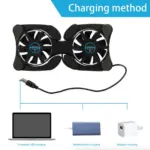 Dual Fan USB Laptop Cooling Pad Foldable Stand with Adjustable Speed - Image 19