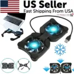 Dual Fan USB Laptop Cooling Pad Foldable Stand with Adjustable Speed