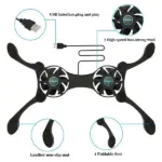 Dual Fan USB Laptop Cooling Pad Foldable Stand with Adjustable Speed - Image 2