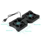 Dual Fan USB Laptop Cooling Pad Foldable Stand with Adjustable Speed - Image 3