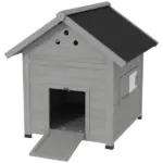 PawHut Duck Coop, Wooden Duck House with Openable Roof and Double Doors, Removable Base for 1-3 Ducks, Outdoor Small Animal House, Gray