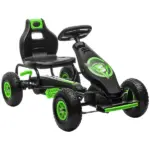 Aosom Durable Pedal Go Kart for Kids, Ergonomic Ride-On Toy with Rubber Tires, Green, Ages 5-12 - Image 11