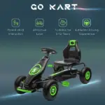 Aosom Durable Pedal Go Kart for Kids, Ergonomic Ride-On Toy with Rubber Tires, Green, Ages 5-12 - Image 8