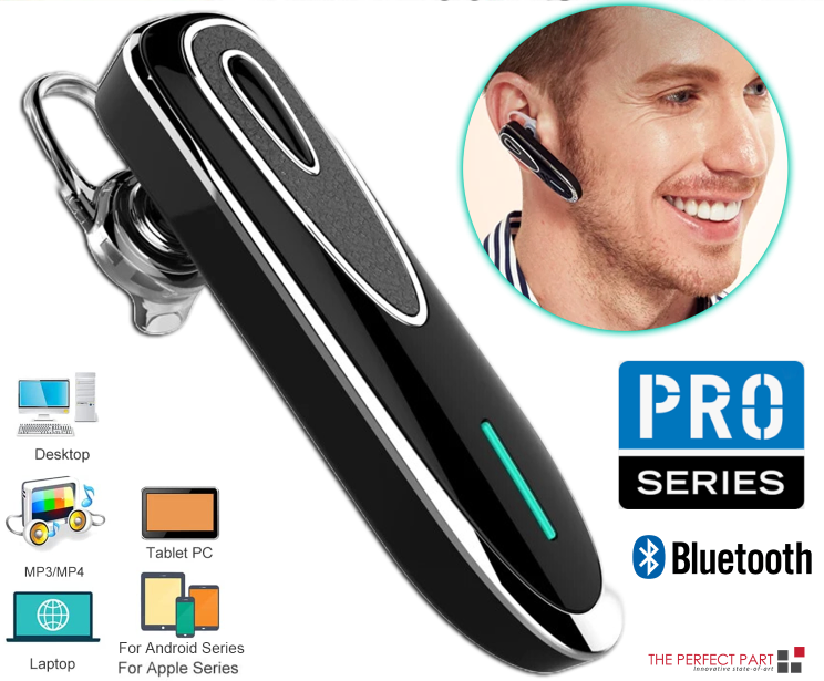 Bluetooth 5.0 Wireless Mono Earpiece Headset with Microphone