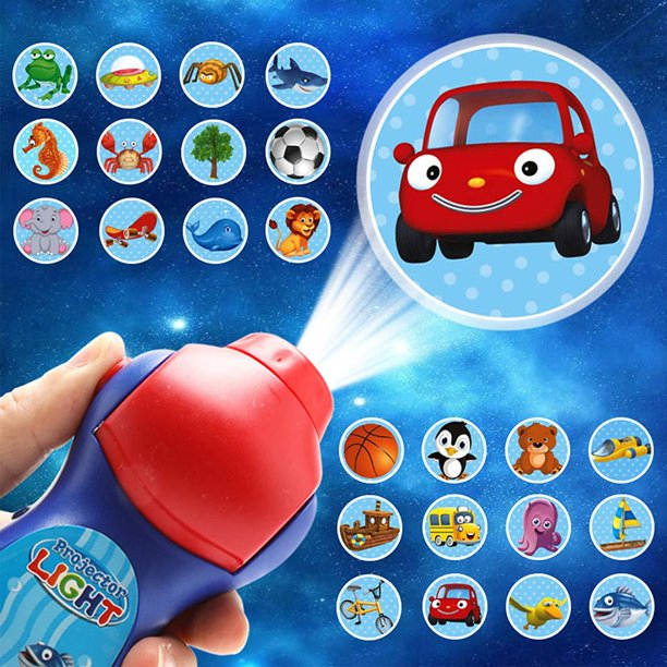 Kids Animal Slide Projector Flashlight Educational Learning Toy
