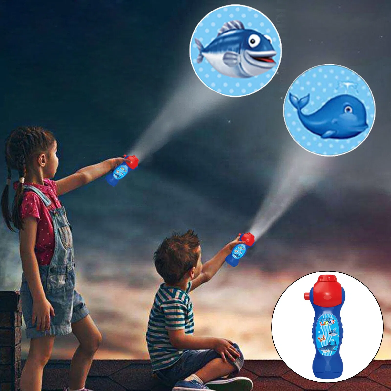 Kids Animal Slide Projector Flashlight Educational Learning Toy