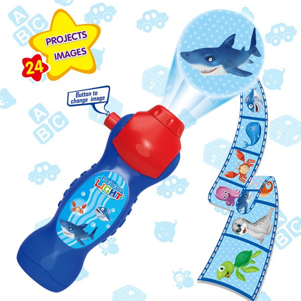 Kids Animal Slide Projector Flashlight Educational Learning Toy