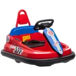 6V Electric Bumper Car for Kids with 360 Degree Rotation, Music and Lights, Red