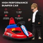6V Electric Bumper Car for Kids with 360 Degree Rotation, Music and Lights, Red - Image 7