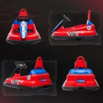 6V Electric Bumper Car for Kids with 360 Degree Rotation, Music and Lights, Red - Image 8