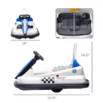 Electric Bumper Car for Kids 360 Rotation 6V Toddler Ride-on Toy Baby Bumping Car White - Image 3
