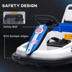 Electric Bumper Car for Kids 360 Rotation 6V Toddler Ride-on Toy Baby Bumping Car White - Image 6