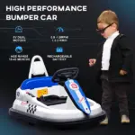 Electric Bumper Car for Kids 360 Rotation 6V Toddler Ride-on Toy Baby Bumping Car White - Image 7