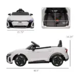 Electric Car for Kids 37-60 Months | 12V Ride-on Toy with Remote Control, Suspension, Horn Honking, Sleek White - Image 3