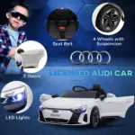 Electric Car for Kids 37-60 Months | 12V Ride-on Toy with Remote Control, Suspension, Horn Honking, Sleek White - Image 4
