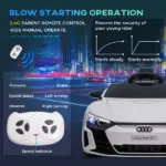 Electric Car for Kids 37-60 Months | 12V Ride-on Toy with Remote Control, Suspension, Horn Honking, Sleek White - Image 6