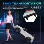 Electric Car for Kids 37-60 Months | 12V Ride-on Toy with Remote Control, Suspension, Horn Honking, Sleek White - Image 7