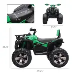 Electric Cars for Kids 12V with Music Realistic Headlights Wide Wheels Rechargeable Battery Green - Image 3