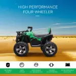Electric Cars for Kids 12V with Music Realistic Headlights Wide Wheels Rechargeable Battery Green - Image 4