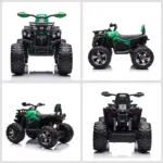 Electric Cars for Kids 12V with Music Realistic Headlights Wide Wheels Rechargeable Battery Green - Image 8