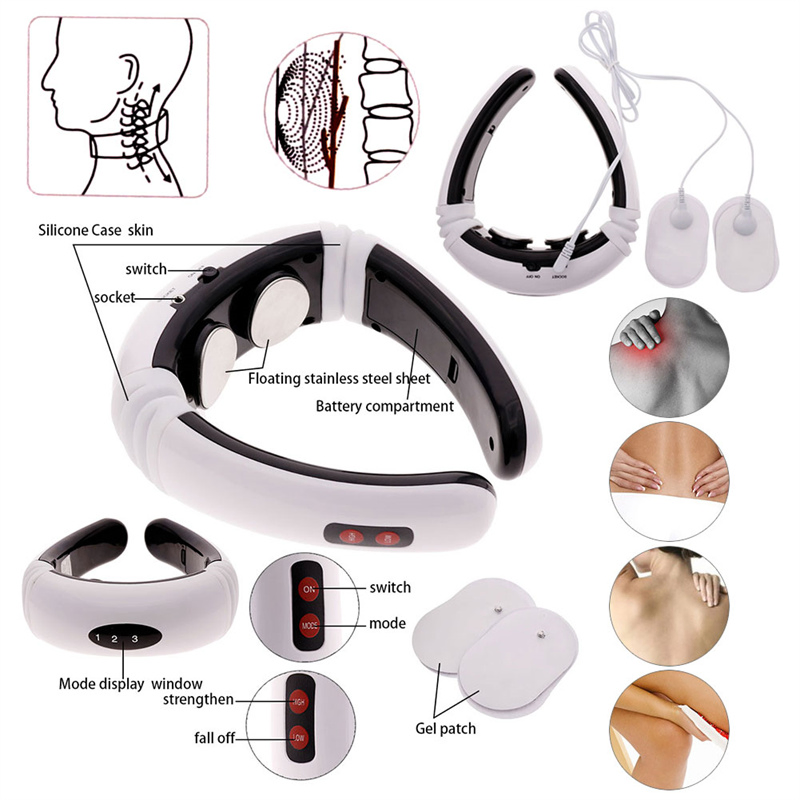 Electric Pulse Neck Massager with 8 Modes and Adjustable Intensity