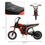 Electric Dirt Bike with Twist Grip Throttle, 24V 350W Off-Road Electric Motorcycle with Brake, Music Horn, for Ages 13+ Years, Red - Image 3