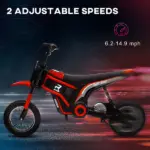 Electric Dirt Bike with Twist Grip Throttle, 24V 350W Off-Road Electric Motorcycle with Brake, Music Horn, for Ages 13+ Years, Red - Image 5