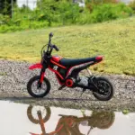 Electric Dirt Bike with Twist Grip Throttle, 24V 350W Off-Road Electric Motorcycle with Brake, Music Horn, for Ages 13+ Years, Red - Image 10