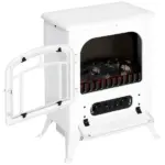 HOMCOM Electric Fireplace Heater White with Realistic LED Log Flames Overheating Safety 750/1500W - Image 10
