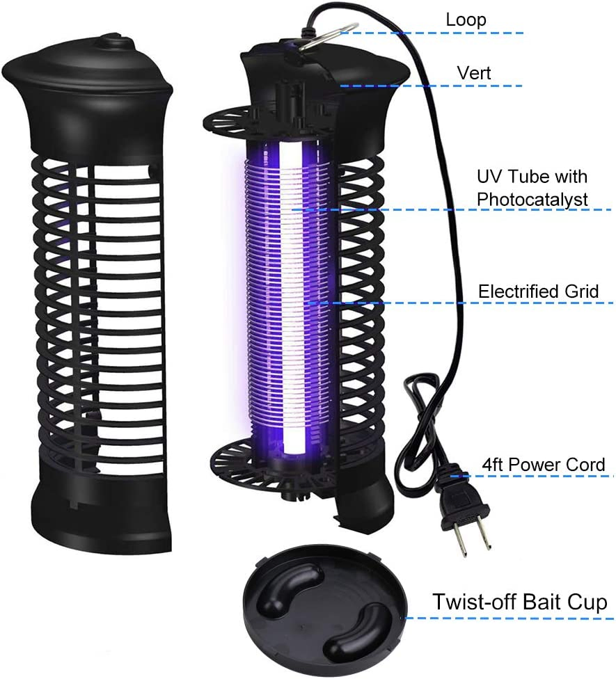 4000V Electric Bug Zapper Lamp for Flies Gnats and Mosquitoes