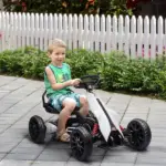 Electric Go Kart for Kids, 12V Adjustable Speed,  White - Image 2