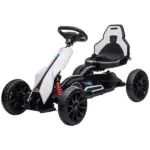 Electric Go Kart for Kids, 12V Adjustable Speed,  White