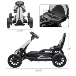 Electric Go Kart for Kids, 12V Adjustable Speed,  White - Image 3