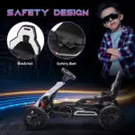 Electric Go Kart for Kids, 12V Adjustable Speed,  White - Image 6