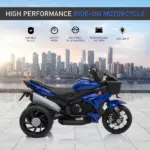 Aosom Electric Motorbike for Kids 6V Ride-On Motorcycle Toy with Music Horn Headlights Blue - Image 4
