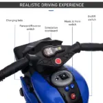 Aosom Electric Motorbike for Kids 6V Ride-On Motorcycle Toy with Music Horn Headlights Blue - Image 6