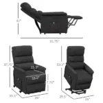Electric Power Lift Recliner Chair, Easy Remote Operation for Effortless Rising Black - Image 3