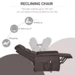 Power Lift Recliner Chair with Heat and Vibration Massage, Brown - Image 4