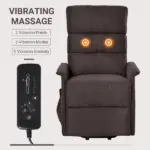 Power Lift Recliner Chair with Heat and Vibration Massage, Brown - Image 6