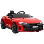 Electric Toy Car for Kids 3-6, 12V Ride on Car with Remote Control, Suspension System, Music, 3.1 MPH, Vibrant Red