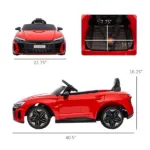 Electric Toy Car for Kids 3-6, 12V Ride on Car with Remote Control, Suspension System, Music, 3.1 MPH, Vibrant Red - Image 3