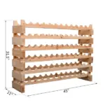 72-Bottle Wooden Wine Rack, Stackable Storage, Natural Wood Finish, for Kitchen or Cellar - Image 3