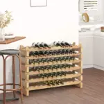 72-Bottle Wooden Wine Rack, Stackable Storage, Natural Wood Finish, for Kitchen or Cellar - Image 4