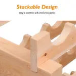 72-Bottle Wooden Wine Rack, Stackable Storage, Natural Wood Finish, for Kitchen or Cellar - Image 7