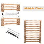 72-Bottle Wooden Wine Rack, Stackable Storage, Natural Wood Finish, for Kitchen or Cellar - Image 8