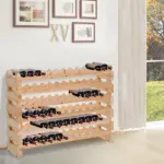 72-Bottle Wooden Wine Rack, Stackable Storage, Natural Wood Finish, for Kitchen or Cellar - Image 10