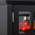 Kitchen Buffet with Hutch, Pantry Storage Cabinet with Framed Glass Door, Drawer, Microwave Space, Black - Image 8